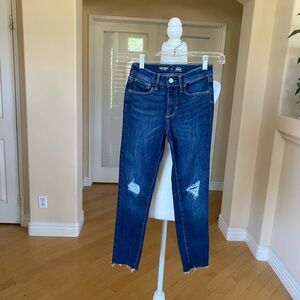 Old Navy Kids Rockstar Stretch Jeggings Blue Distressed High Rise Jeans